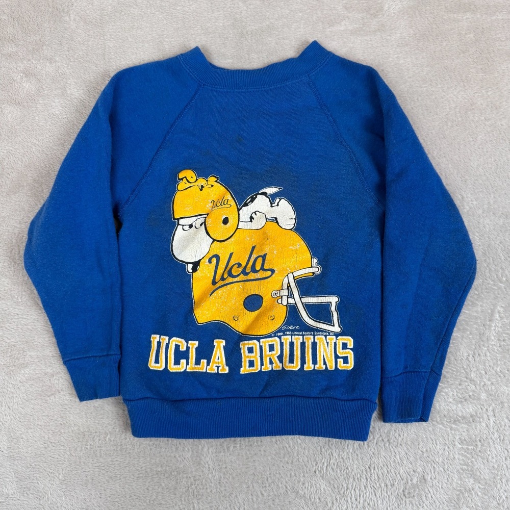 VTG 70s UCLA Bruins Baseball Sweatshirt Boys S‎ Blue Preowned Stain Pullover USA